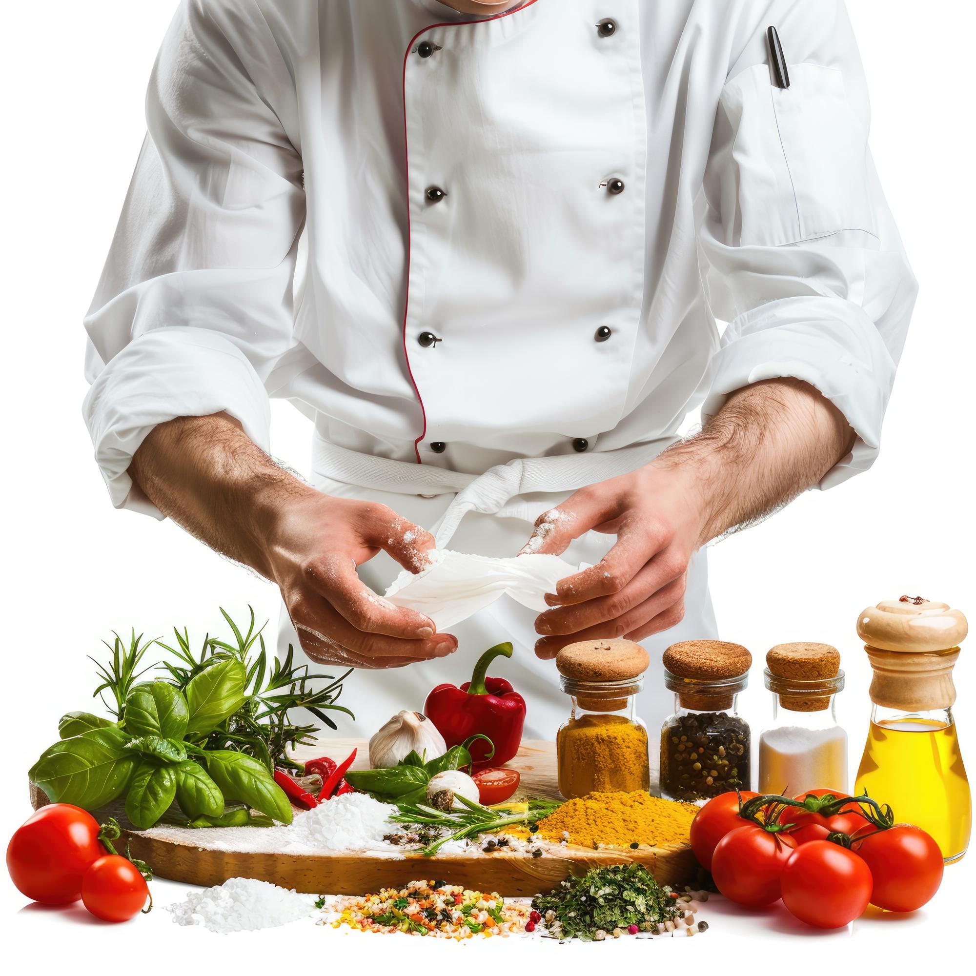 Chef che prepara un piatto tipico locale